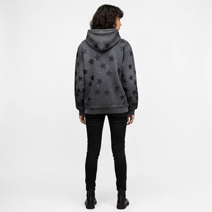 Sweat à capuche d'automne de luxe en molleton 100% coton épais, coupe décontractée, effet délavé vintage, avec logo personnalisé OEM imprimé et finition usée par lavage à l'acide - Product Image 6