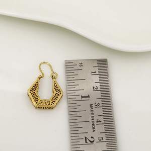 Pendientes de Aro Geométricos Chapados en Oro, Estilo Vintage, Joyería de Moda Cristiana Unisex, Aleación de Latón, Regalo - Product Image 5
