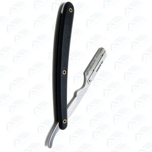 Maquinilla de afeitar de barbero de borde recto, cuchillo de afeitar negro plegable, mango liso, uso de salón, herramienta de aseo profesional, maquinillas de afeitar de barbero - Product Image 2