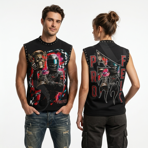 Custom Material Breathable Comfortable Plus Size Sleeveless Tank Top Streetwear Trendy Whole Sale Racing Style T Shirts Men's - Product Image 2