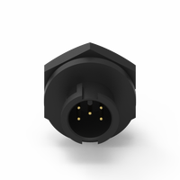 Connecteur industriel étanche IP67, type à souder, boîtier en nylon, contact en laiton 5 broches, verrouillage arrière mâle, 2A 250V, 10M Ohm max.