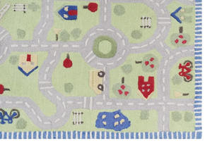 Alfombra de Lana India Hecha a Mano, Diseño de Mapa de Carreteras para Niños, Alfombra Suave Hecha a Mano para Cuarto de Niños, Sala de Juegos y Sala Montessori - Product Image 6
