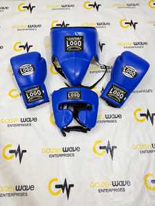 Ensemble de boxe professionnel en cuir de vachette véritable sur mesure, équipement de combat, équipement d'entraînement respirant - Product Image 1