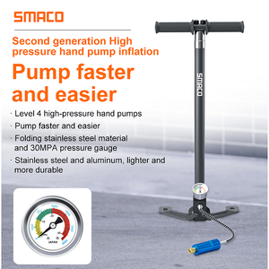 Pompa ad aria manuale ad alta pressione DQT01 con attacco/bocchetta da 8 mm, 30Mpa/4500psi, bombola subacquea pieghevole a 4 stadi, capacità 0.5L/1.0L - Product Image 5