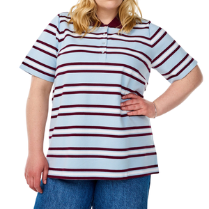 เสื้อโปโลลายทางสำหรับผู้หญิงไซส์ใหญ่ ขายส่ง รับผลิตตามแบบ OEM ODM - Product Image 5