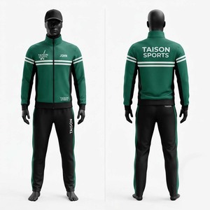 Ensemble de survêtement de hockey sur gazon en tricot de polyester premium 280 GSM, design à panneaux vert et noir, logo personnalisé, tenue de sport pour entraînement d'équipe - Product Image 1