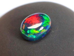 Gorgeous Ethiopian Black Opal Gemstone Oval Shape Glowing <b>Rainbow</b> Flashy Black Opal Cabochon At Wholesale Price - Product Image 3
