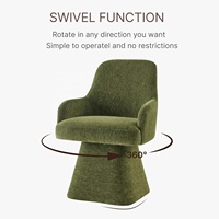 Chaises de Salle à Manger Pivotantes, Fauteuils Rembourrés en Tissu Moderne du Milieu du Siècle, Dossier Ergonomique Vert pour le Salon