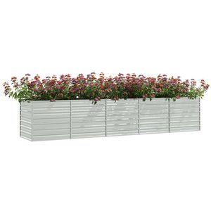 Bac à fleurs et jardinière surélevée en acier galvanisé argenté 157,5 x 31,5 x 30,3 po - Product Image 3