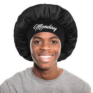 Custom Soft Satin Adult <b>Hair</b> <b>Bonnet</b> Frizz Free Moisture Lock Night <b>Bonnet</b> Matching Scrunchie All Seasons - Product Image 2