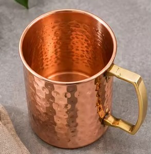 แก้วทองแดงลายรังผึ้ง ดีไซน์หูจับสไตล์วินเทจ สำหรับเครื่องดื่ม - Product Image 3