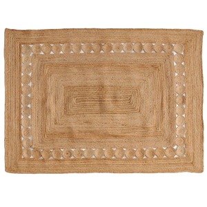 Elegante Alfombra Rectangular Trenzada 100% Yute, Estilo Escandinavo, Reversible, Pelo Plano, Color Sólido, para Puerta, Sala de Estar, Dormitorio - Product Image 4
