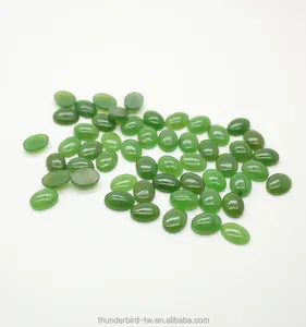 Jewelry Making Loose Gemstone High Quality Oval 6x8 Mm Natural Green Nephrite Jade Cabochon