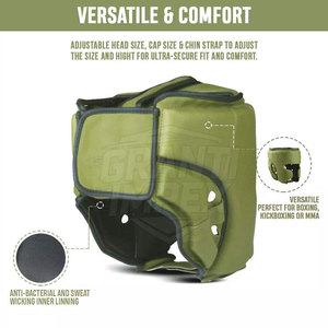 Protège-tête de boxe en cuir unisexe, ajustable, écologique, grande taille, avec logo personnalisé, équipement d'entraînement pour les arts martiaux - Product Image 4