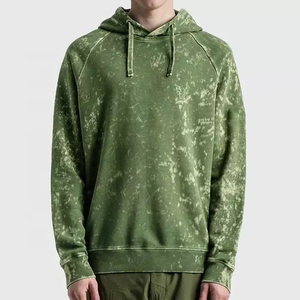 Sweat à capuche personnalisé en coton molletonné épais, effet vieilli et délavé à l'acide, pour hommes, vente en gros - Product Image 3