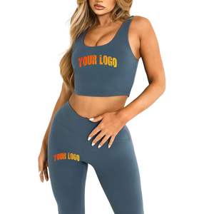 Conjunto Deportivo de 2 Piezas para Gimnasio, Running, Yoga, Bra Deportivo, Top Corto, Shorts de Cintura Alta, Ropa Deportiva para Mujer - Product Image 4