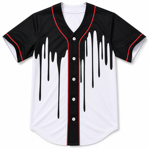 Camiseta de Béisbol con Estampado de Goteo Arcoíris, Unisex, Manga Corta, Cuello Alto, Cierre de Botones, 100% Poliéster, Ropa Deportiva para Adultos, Todas las Temporadas - Product Image 3