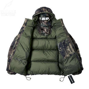 Custom Camouflage Spliced <b>Waterproof</b> Windproof Hooded Men's Puffer Green Casual <b>Winter</b> <b>Coat</b> - Product Image 2