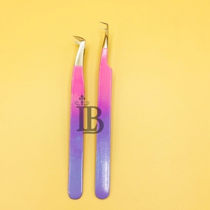 Offres Exceptionnelles : Pinces à Cils en Vison Durables Rose Ombré pour Extensions de Cils, Pinces Plates avec Logo Offert - Product Image 4