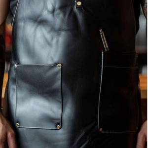 Adjustable Leather <b>Apron</b> with Multiple Pockets for Chef Barista <b>BBQ</b> Grill Premium Quality Bulk Wholesale Supplier LPN-0208 - Product Image 2