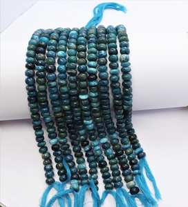 Cuentas de crisocola lisas en forma de rondel de 8.5-9 mm, cuentas de piedra preciosa de crisocola de 10 pulgadas, cuentas de rondel de crisocola natural a granel - Product Image 2