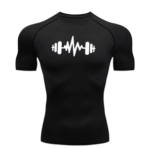 <b>Men</b> Gym Workout Fitness <b>Compression</b> <b>Shirts</b> <b>Men</b> Print Rash Guard Short Sleeve Undershirts Cool & Dry <b>for</b> Sun Protection - Product Image 1