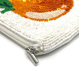 Peach Design Beaded Pouch Handmade <b>Sequin</b> Coin Purse Custom Embroidery Clutch Zipper Flowers Evening Party Bag Wholesale Girls - Product Image 4