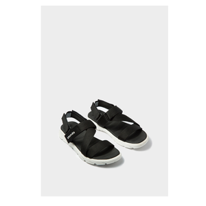 Sandalias de Secado Rápido y Ligeras con Tiras Cruzadas, Punta Abierta y Correa de Talón Extraíble, Color Negro y Blanco, Estilo Casual, Degradado de Dos Tonos - Product Image 2