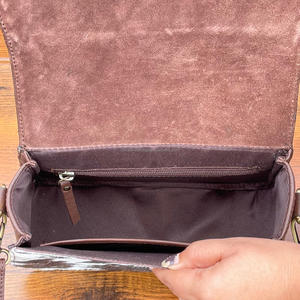 Top Fashion Popular Design Hand Tooled Leather Crossbody Bag for Women's High Quality Hair On Hide Genuine Leather Shoulder Bags - Product Image 6