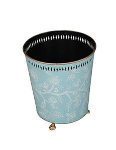 Contenedor Metálico Azul con Diseño Floral, Ideal para Almacenamiento en el Baño y Decoración de Esquinas, Venta al Por Mayor desde India - Product Image 1