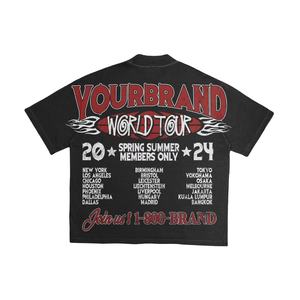 T-shirts personnalisés pour hommes, coupe ample, haute qualité, 100% coton, style vintage, motif crâne de feu, avec votre logo. - Product Image 2