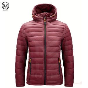 Chaqueta de Invierno Acolchada con Capucha, 100% Poliéster, Gruesa, con Cierre de Cremallera, Tejido Brillante, Secado Rápido, Transpirable, Resistente al Viento, OEM, para Hombre - Product Image 6