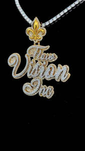 Pendentif en diamant personnalisé S925 Lettre en argent Logo Nom Moissanite glacée plaqué or 18 ct pour rappeur Hip Hop Bijoux à breloques - Product Image 4