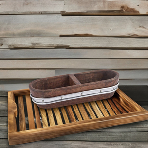 Plateau à gâteau classique en bois de manguier écologique, de forme rectangulaire et finition polie - Product Image 3