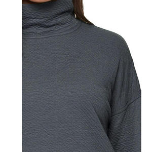 Sudadera Gris de Cuello Alto con Frente Liso, Corte Recto, Mangas Largas, Puños y Dobladillo Acanalados, Marca Privada para Tiendas de Ropa Casual - Product Image 6