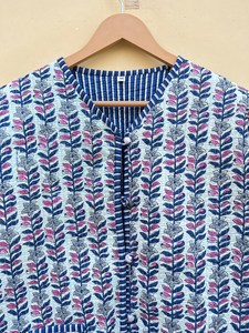 Indian Handmade 100% Cotton Eco-Friendly <b>Quilted</b> Anti-Wrinkle Breathable Quick Dry Digital Printed Front Pocket Autumn/Winter - Product Image 4