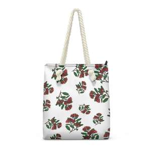 Bolso de Mano para Mujer con Estampado Floral Hawaiano Ohia Lehua, Bolso de Playa Versátil y Resistente con Asas de Cuerda, Ideal para Compras (Dropship, Impresión Bajo Demanda) - Product Image 4