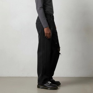 Pantalones Cargo Negros de Lona para Hombre, Cintura Alta, Estilo Desgastado, Cierre de Botones, Peso Medio, para Otoño - Product Image 6