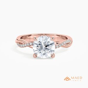 Anillo de Moissanita con Baño de Oro Rosa, Joyería de Lujo para Novia, Anillo de Promesa, para Uso Diario, Regalo para Mujer, Estilo Americano, Elegante - Product Image 1