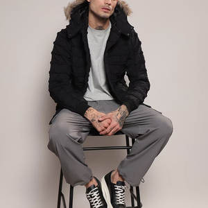 Chaqueta Acolchada de Lona con Capucha para Hombre, Estilo Urbano, Cálida, Aislante, Ligera, para Clima Frío, Personalizable - Product Image 3