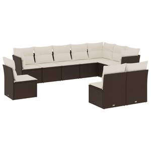 Conjunto de Sofás Modulares Grandes de Ratán PE Marrón para Jardín, Muebles de Patio con un Elegante Diseño Modular - Product Image 2