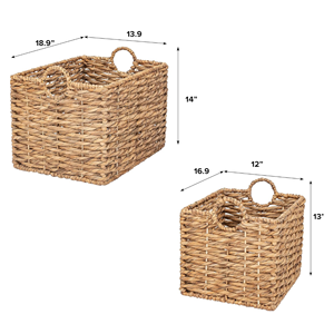 Water Hyacinth <b>Basket</b> With Handle Nice Style, Eco-Friendly <b>Basket</b> Best Storage Solution For Bedroom, Living Room From Vietnam - Product Image 2