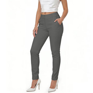 Pantalones Chinos Esenciales de Moda para Mujer, Transpirables, para la Rutina Diaria, Interiores y Exteriores, Oficina, Trabajo, Reuniones Casuales, Estilo Clásico - Product Image 1