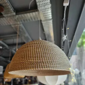 Wholesale Indoor Moroccan Seagrass Lampshade 26cm/30cm Rattan Bamboo Chandelier Pendant <b>Light</b> Jute Ceiling <b>Light</b> for Home Decor - Product Image 5