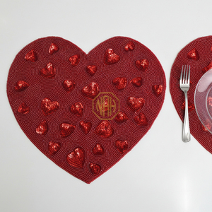 NOORIMS AKBAR HANDICRAFTS ผ้าซาตินทำมือสำหรับตกแต่งโต๊ะอาหาร ประดับด้วยลูกปัดอย่างหรูหรา จำหน่ายส่งจำนวนมาก - Product Image 2