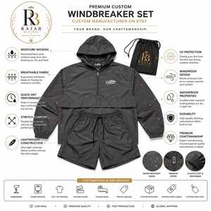 Conjunto Deportivo de 2 Piezas para Mujer, con Capucha, Manga Larga, Cierre, Resistente al Viento, de Lona y Poliéster, para Primavera/Verano - Product Image 5