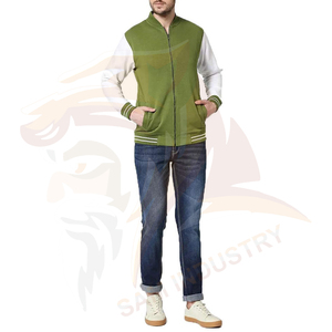 Wholesale High Quality <b>Stand</b> Collar Chenille Embroidery Wool/Viscose Sleeves Custom Front Baseball Letterman Men Varsity Jacket - Product Image 5