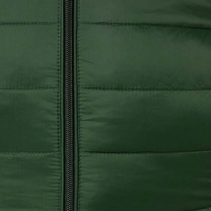 Veste matelassée en peau de mouton verte pour femme, manches longues, col montant, chaude pour l'hiver, longueur normale, couleur unie, doublure en nylon, rembourrage - Product Image 3