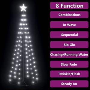 Árbol de Navidad en Forma de Cono con 100 Luces LED en Blanco Frío, Decoración de 2x6 pies para la Temporada Festiva - Product Image 6