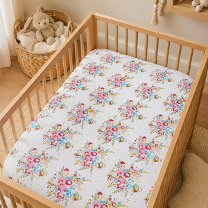 Organic Baby Fitted Crib Sheet | Custom Unisex <b>Nursery</b> Bedding Soft Cotton Mattress Cover OEM Wholesale Best Price Bulk Supply - Product Image 1